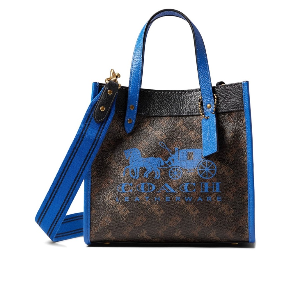 NWT COACH Horse And Carriage Blue Field Tote 22